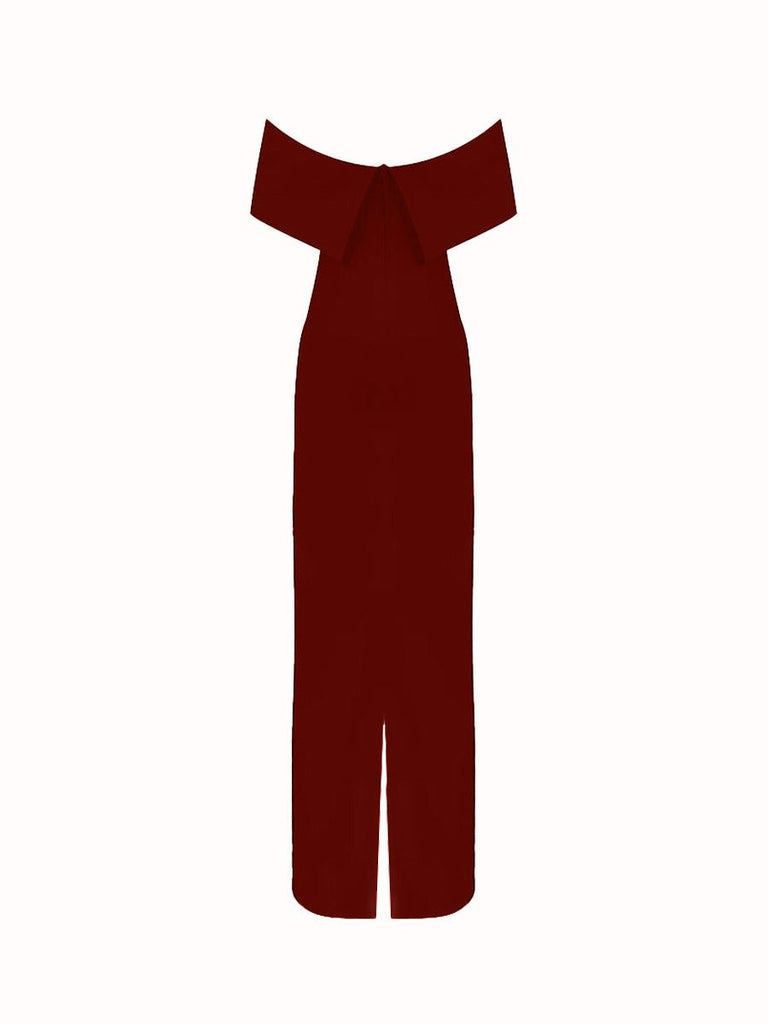 Asia Long Dress - Burgundy - Gigii's