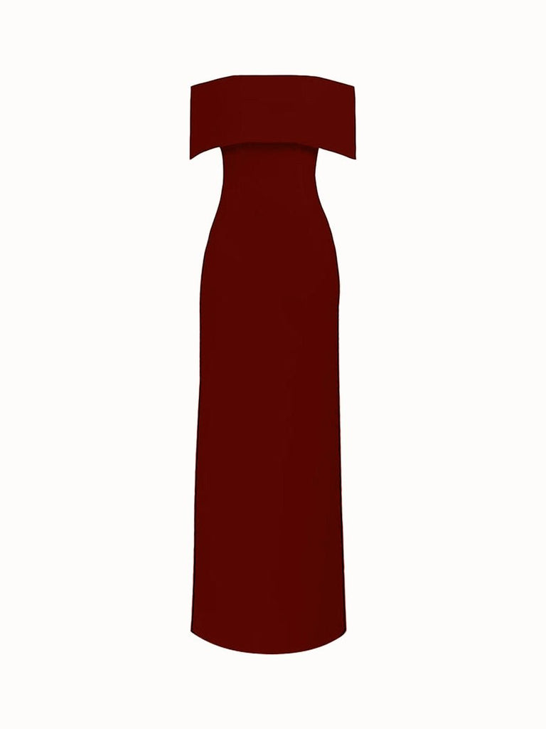 Asia Long Dress - Burgundy - Gigii's