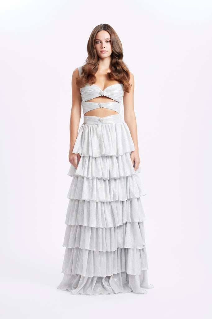 Devin Glam Dress - Pale Silver - Gigii's