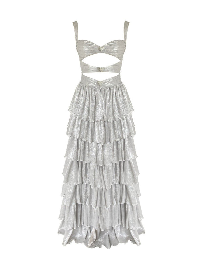 Devin Glam Dress - Pale Silver - Gigii's