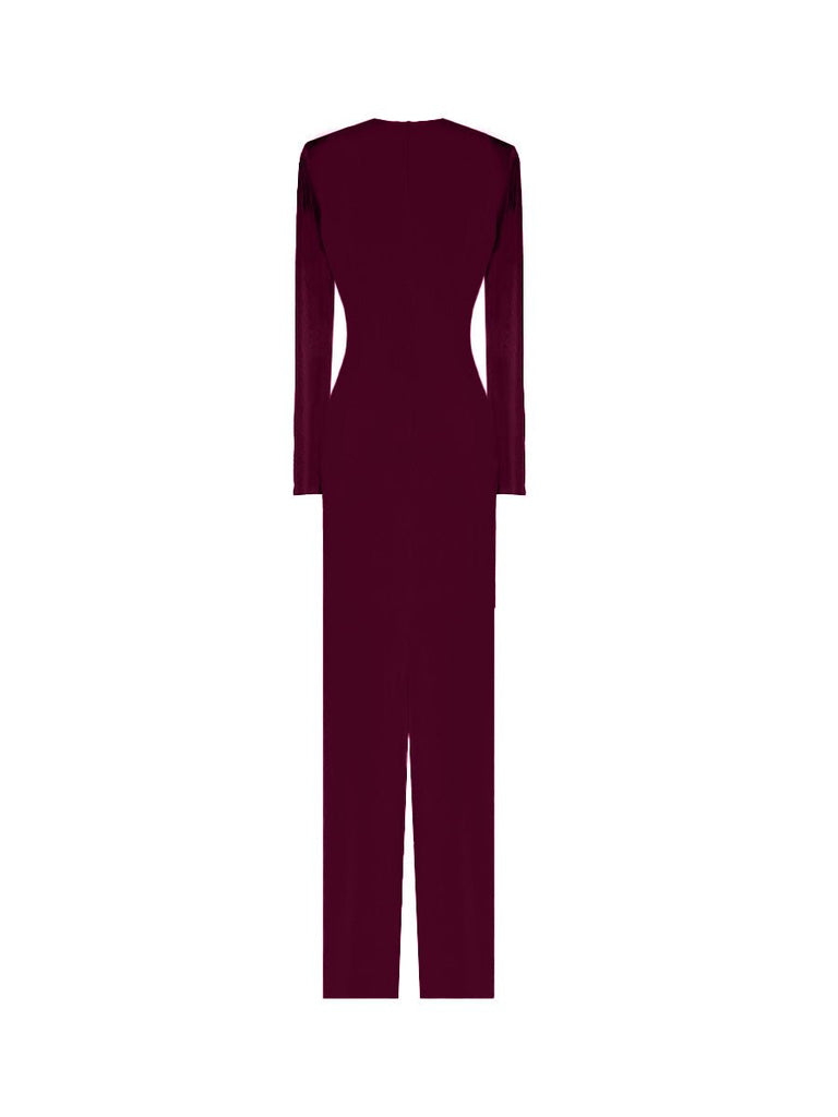 Gildea Long Sleeve Dress - Burgundy - Gigii's