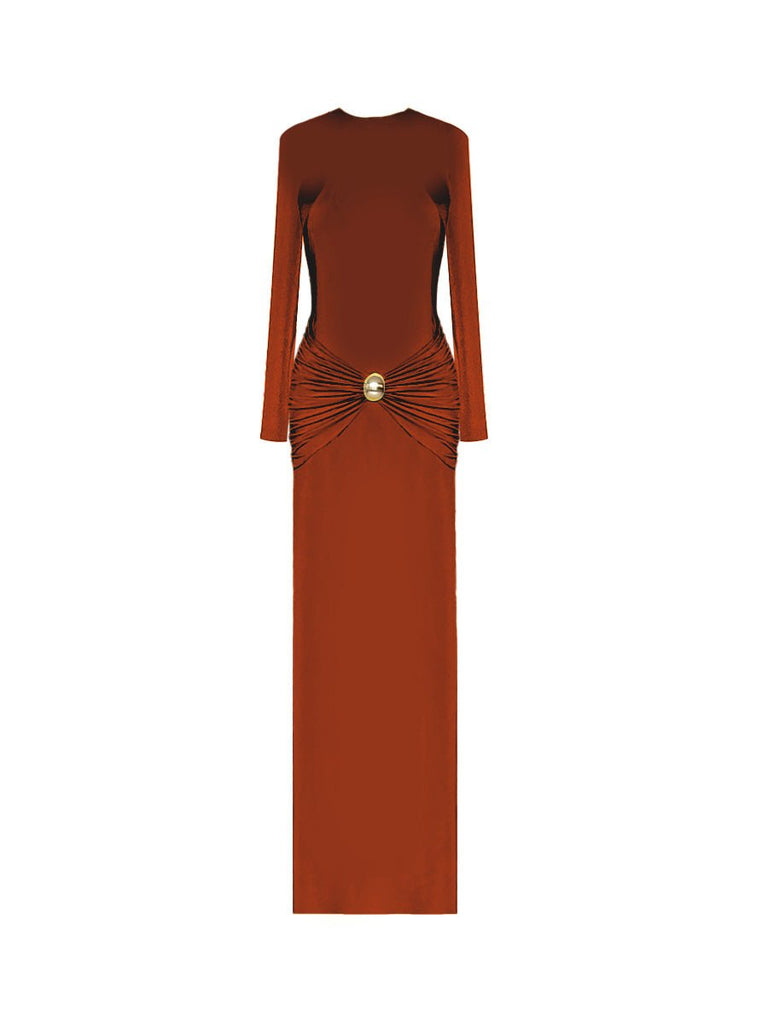Gildea Long Sleeve Dress - Copper - Gigii's
