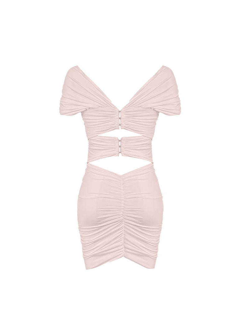 Madison Mini Dress - Dark Beige - Gigii's