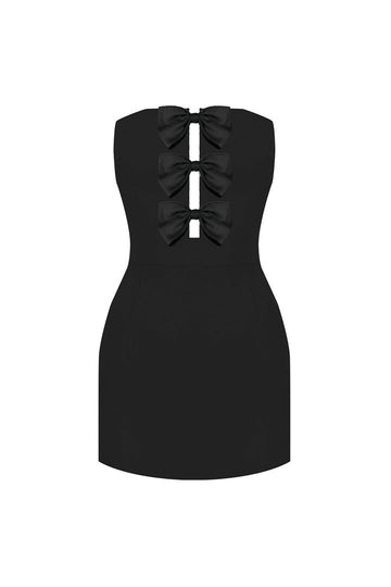 Solo Bow Dress - Black - Gigii's
