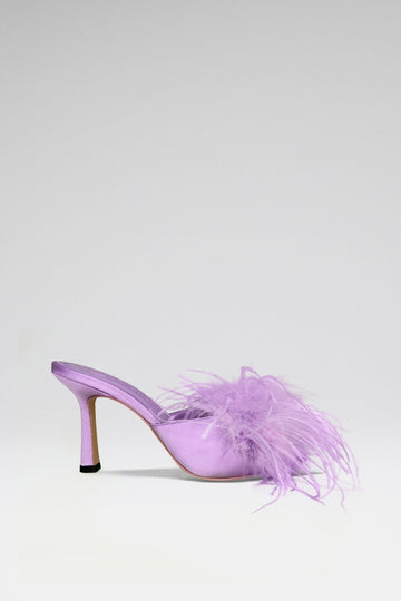 Aden Ostrich Mules - Lilac - Gigii's