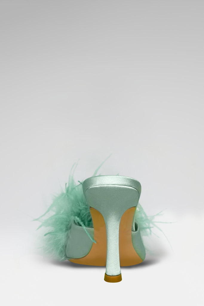 Aden Ostrich Mules - Mint - Gigii's