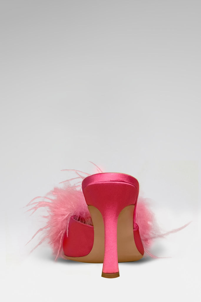 Aden Ostrich Mules - Pink - Gigii's