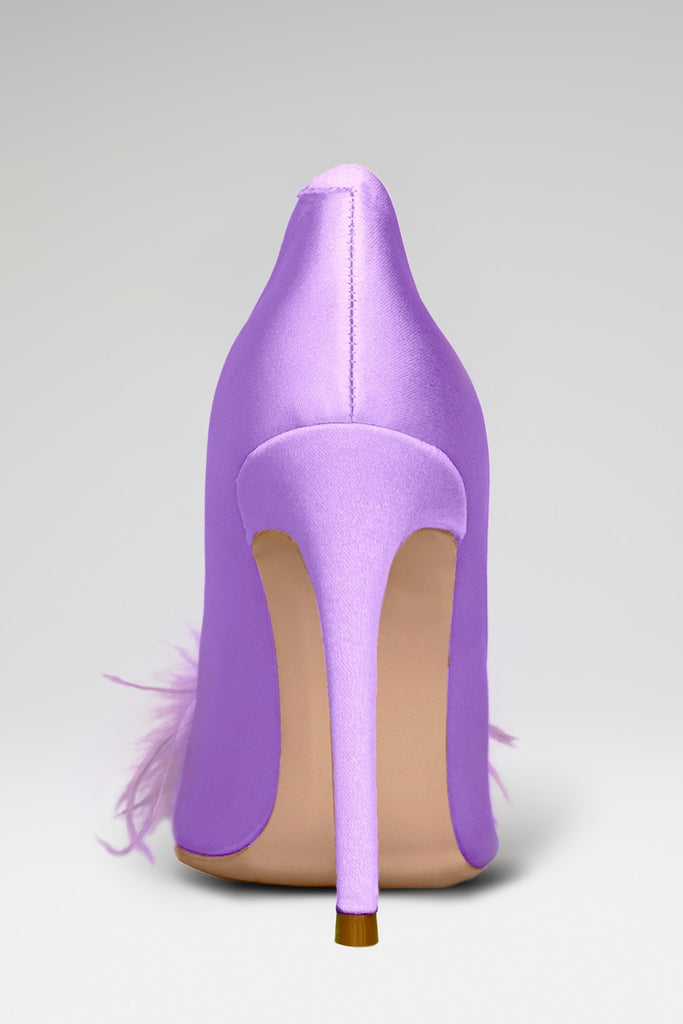 Amara Ostrich Pumps - Lilac - Gigii's