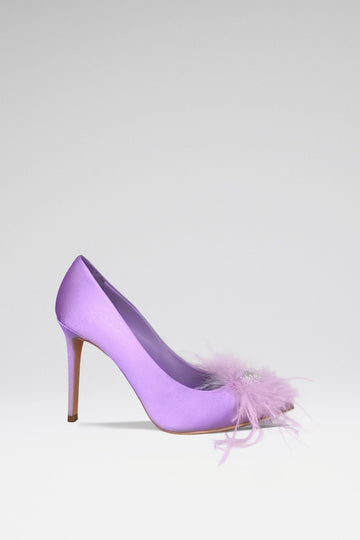 Amara Ostrich Pumps - Lilac - Gigii's