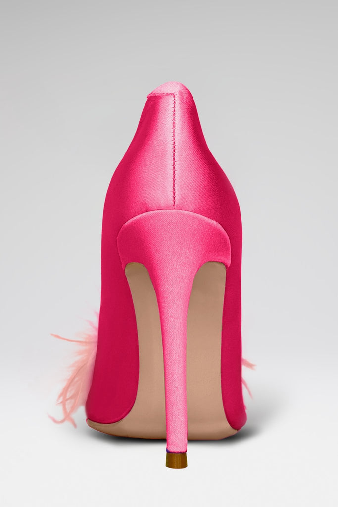 Amara Ostrich Pumps - Pink - Gigii's