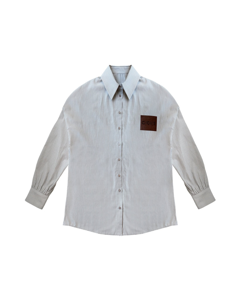 Brown Striped Oversized Shirt - Gigii's