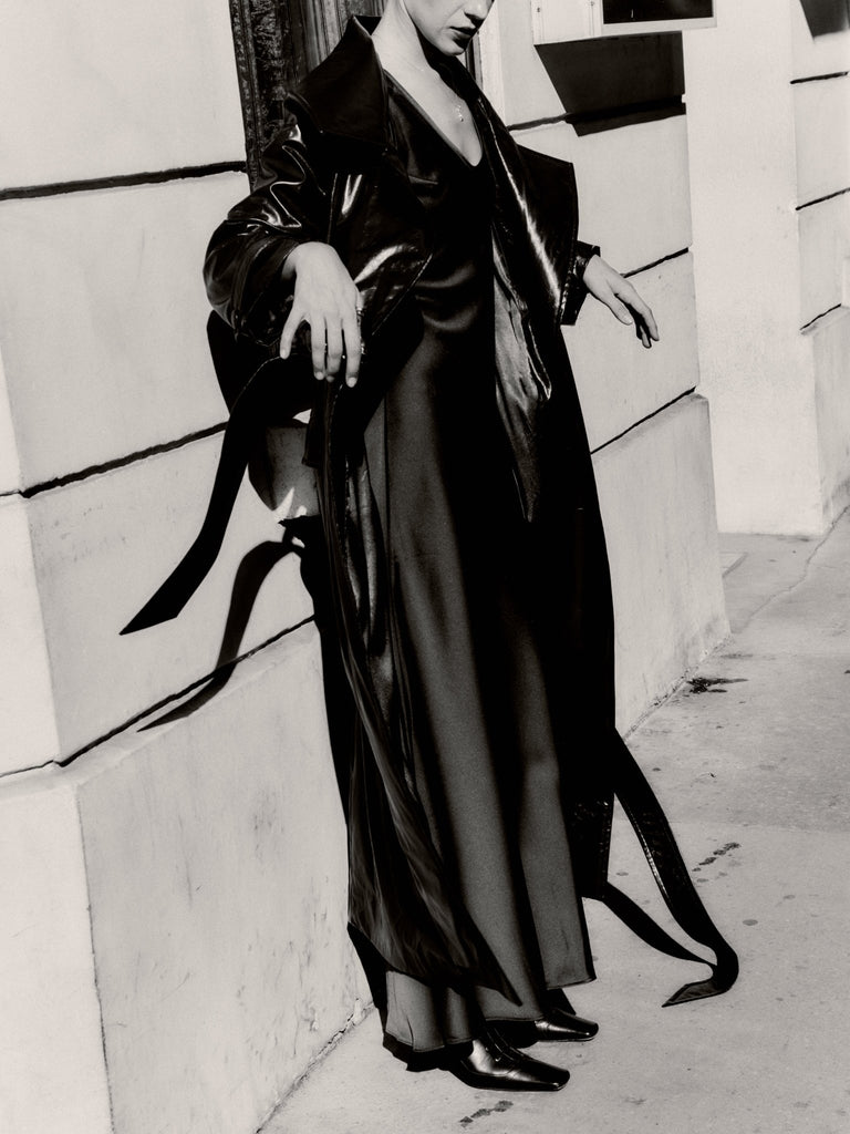 Gabrielle Vegan Leather Trench Coat - Gigii's