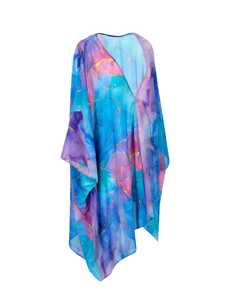 TRACY - Mavi Desenli Kimono